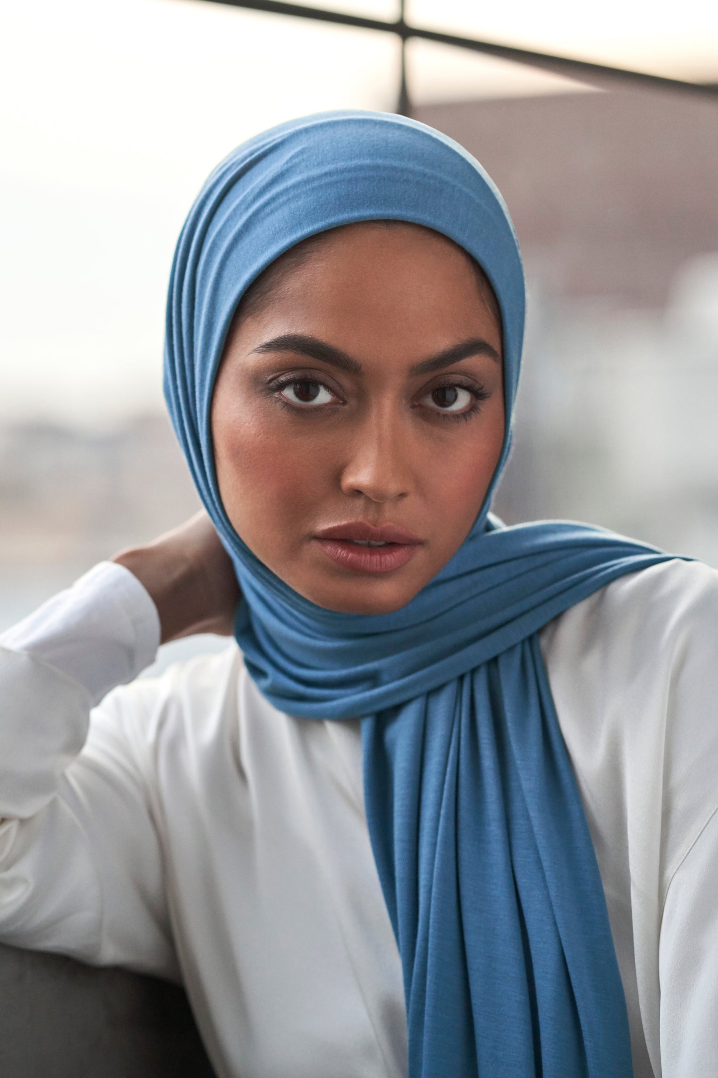 Premium Jersey Hijab - French Blue